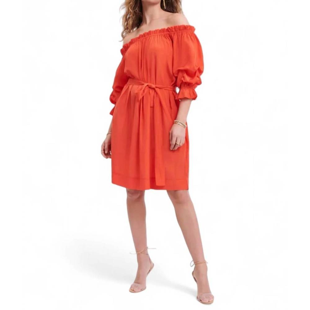 NEW MERSEA tulum ruffle dress in orange